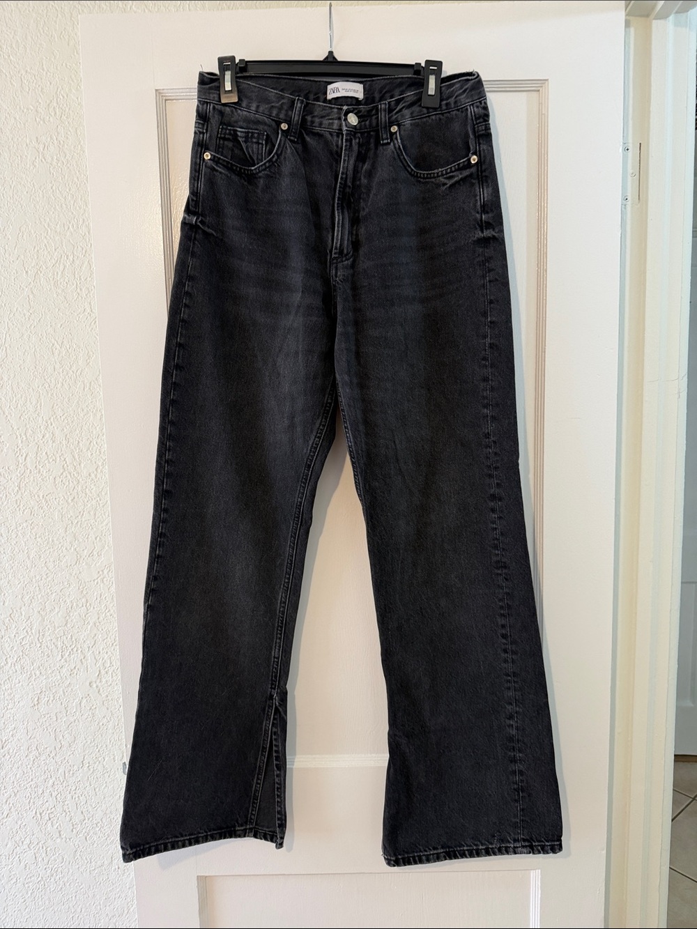 Zara wide leg/ flared Black Jeans